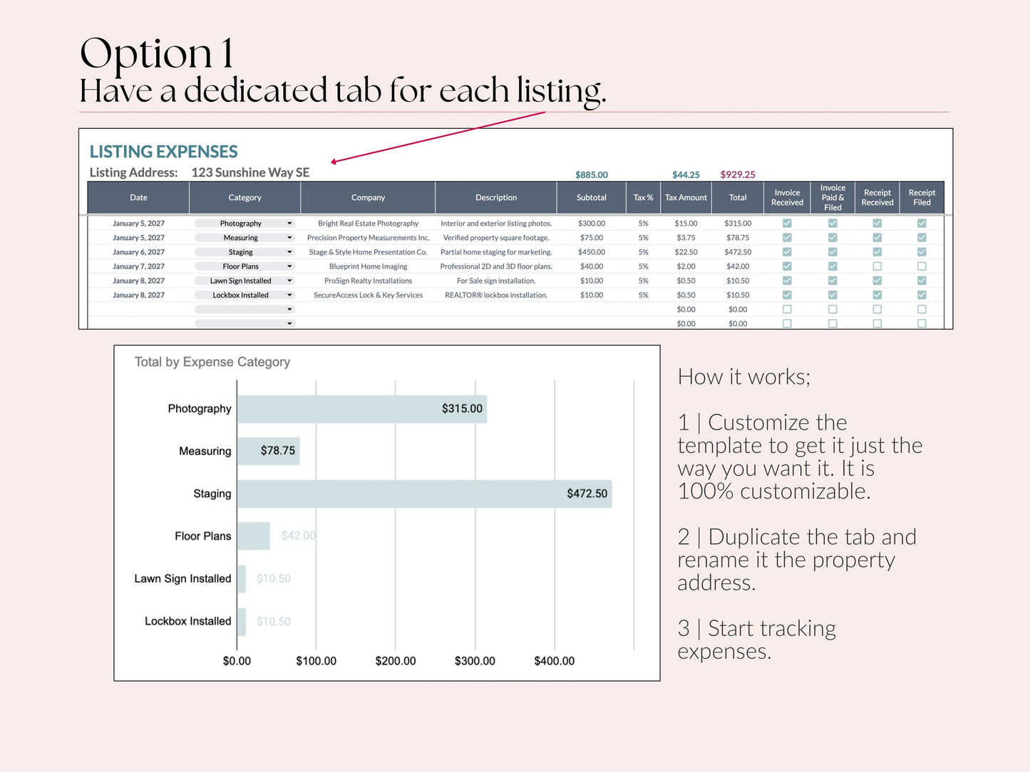 Listing Expense Tracker