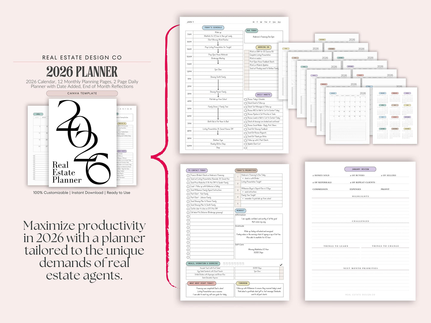 2026 Real Estate Planner + 150 Canva Templates