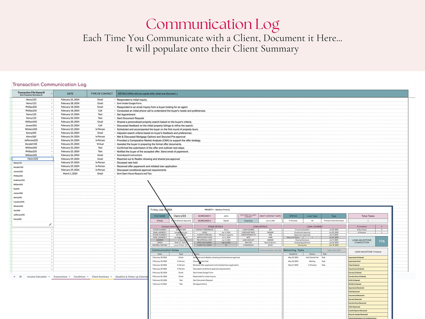 Loan Officer Pipeline with Task Tracker