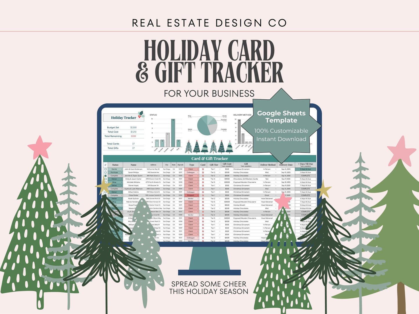 Business Holiday Card & Gift Tracker