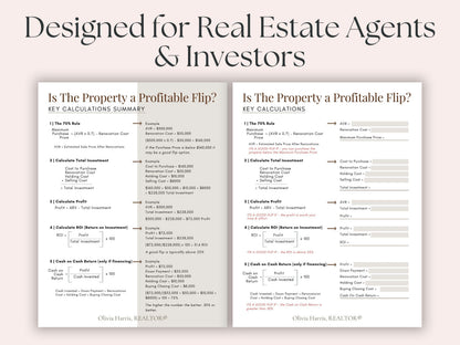 Real Estate Investor Worksheet