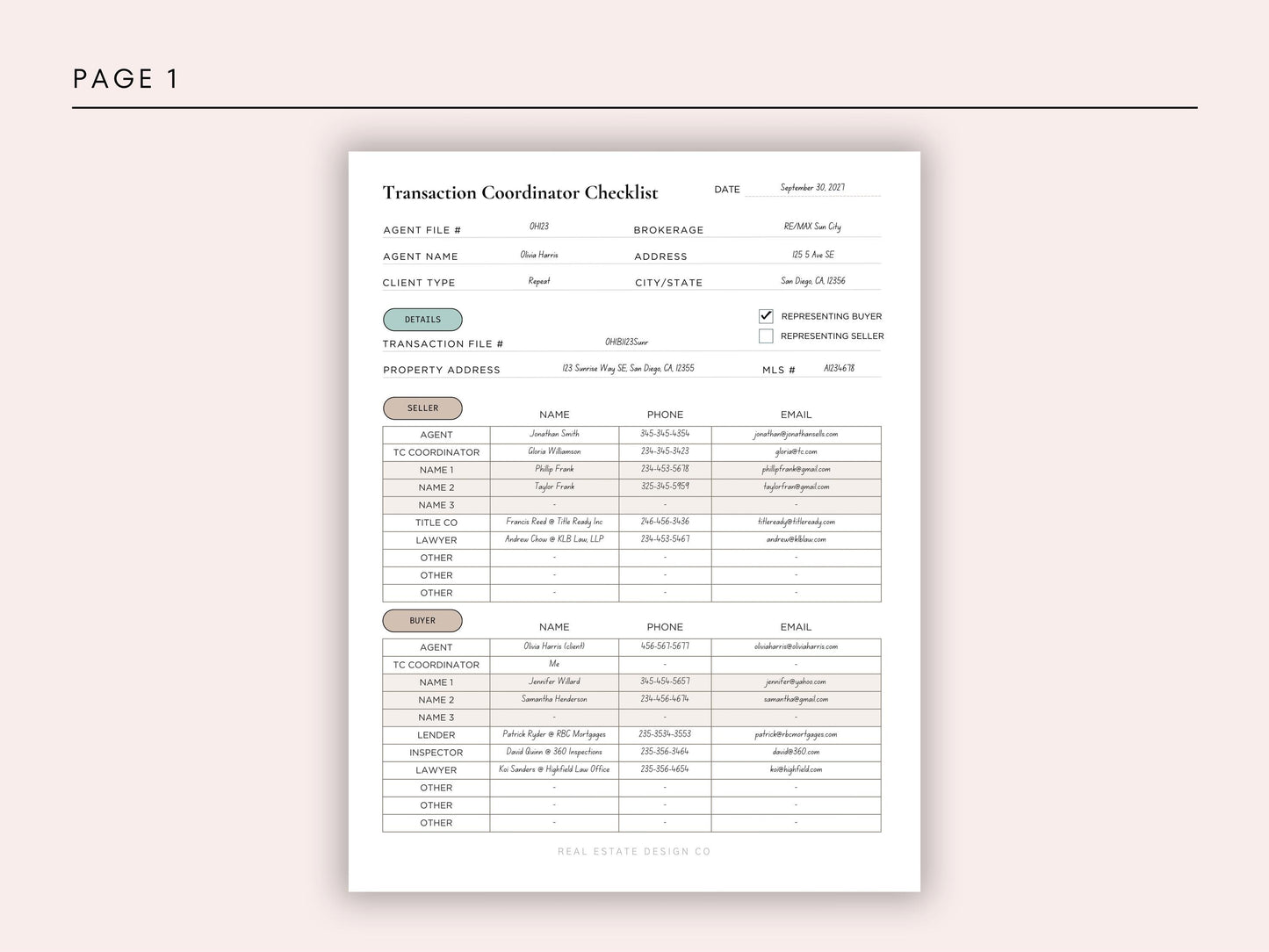Transaction Management Checklist