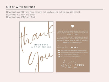 Thank You Card & Review Request