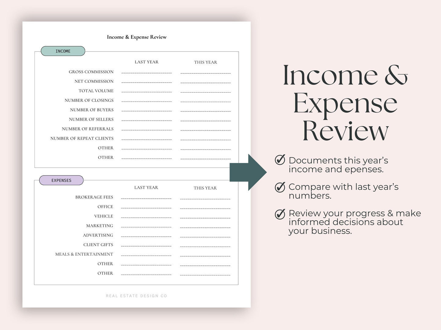 Income & Expense Worksheets