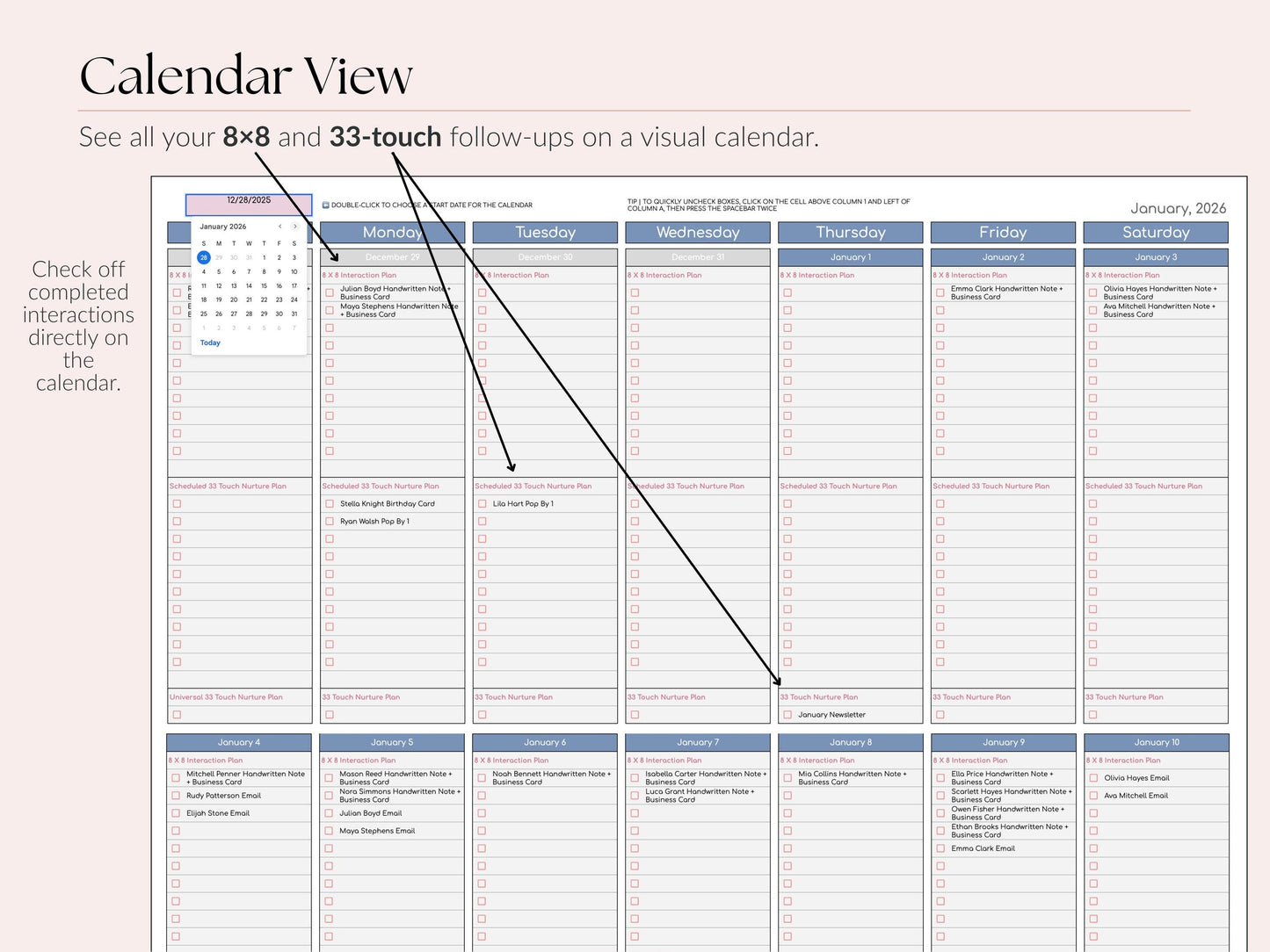 Leads Tracker | 8x8 Plan + 33 Touch