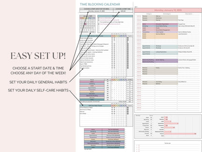 Time Blocking Digital Planner