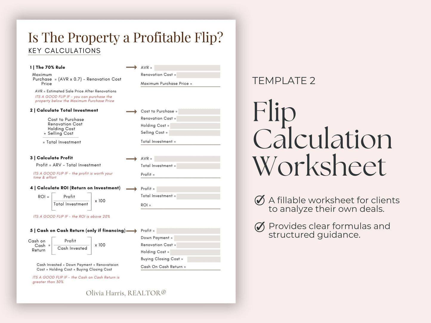 Real Estate Investor Worksheet