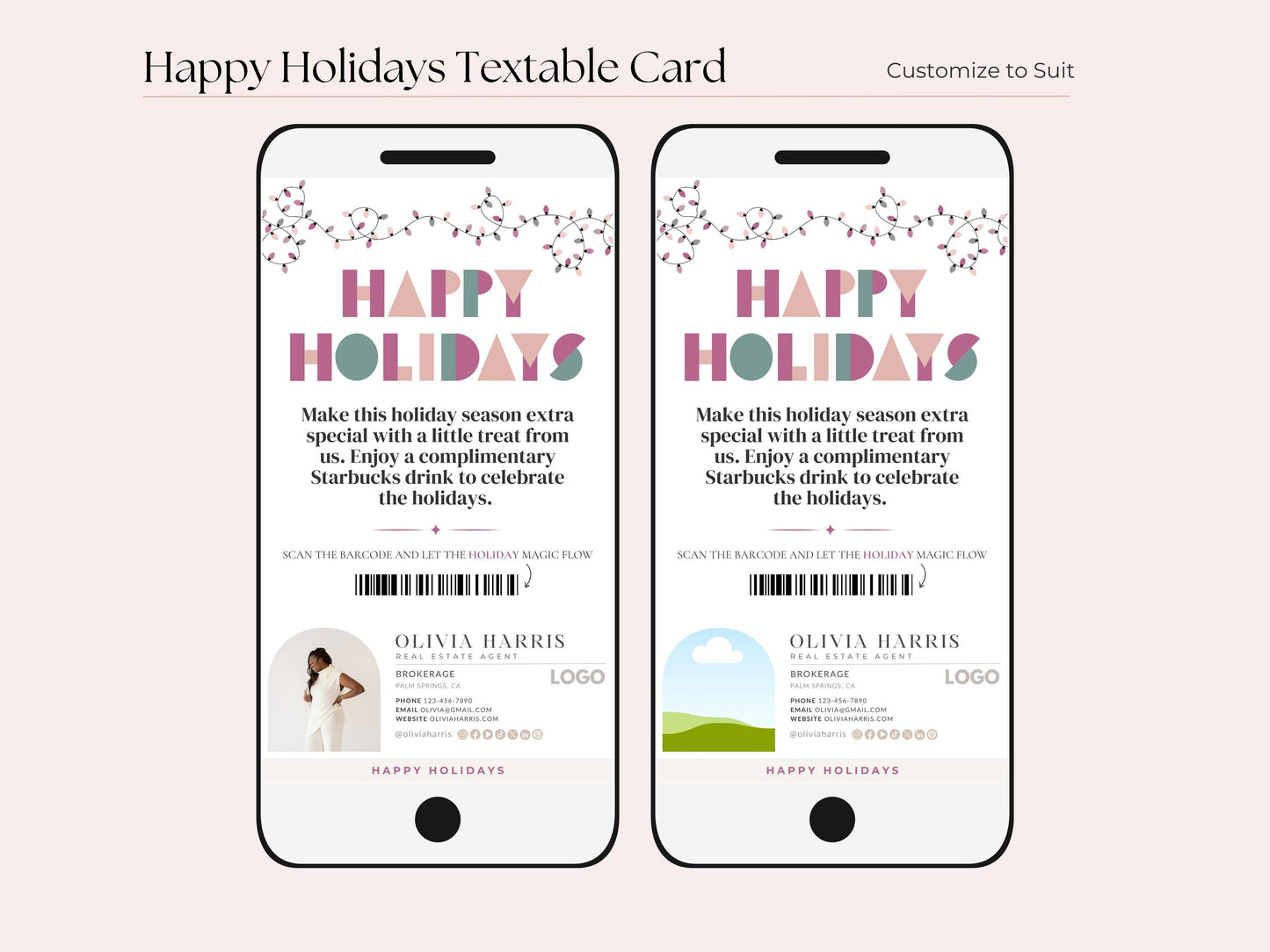 Happy Holidays Textable Coffee Card