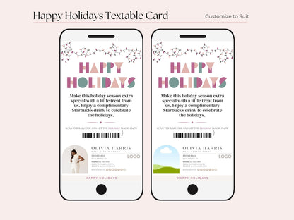 Happy Holidays Textable Coffee Card