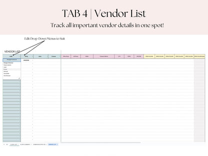 Transaction Coordinator Client List & Vendor List