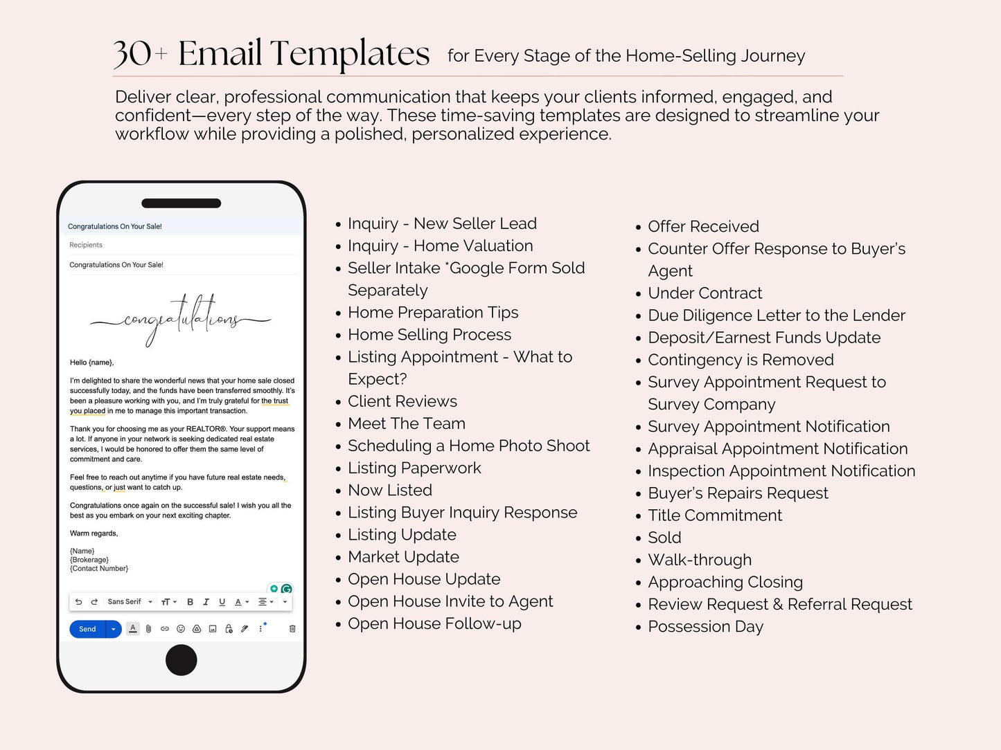 Seller Transaction Email Templates