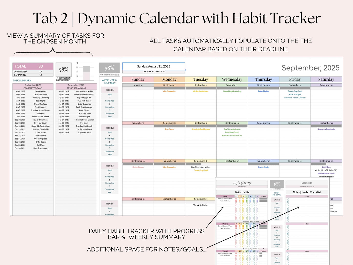 Task Tracker with Dynamic Calendar & Habit Tracker