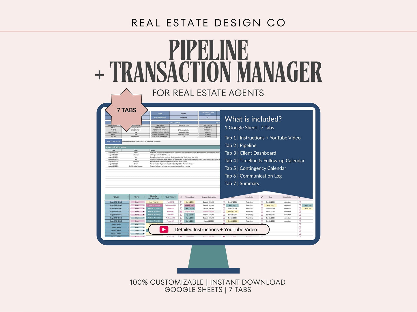 Pipeline + Transaction Manager (7 Tabs)