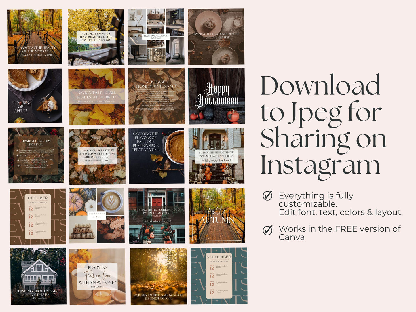 Fall Instagram Marketing Templates