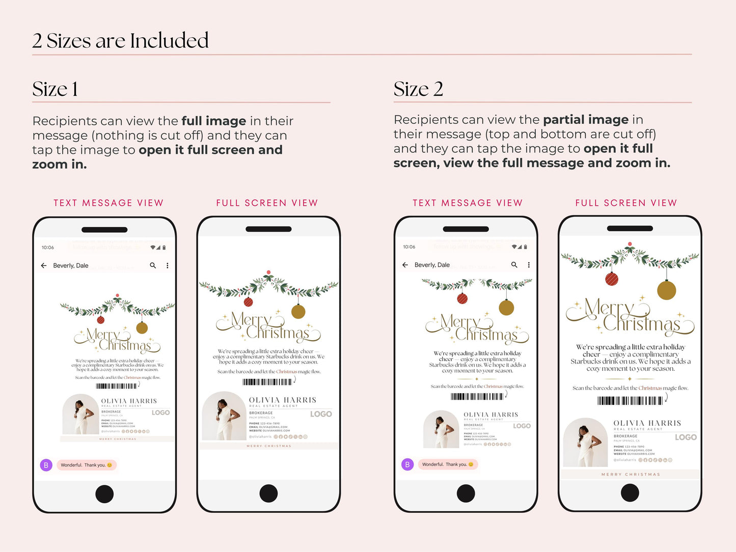 Merry Christmas Textable Coffee Card
