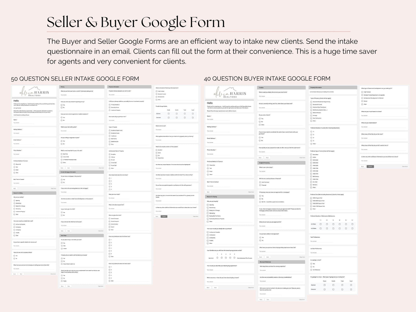 Buyer & Seller Transaction Email Templates + Intake Forms