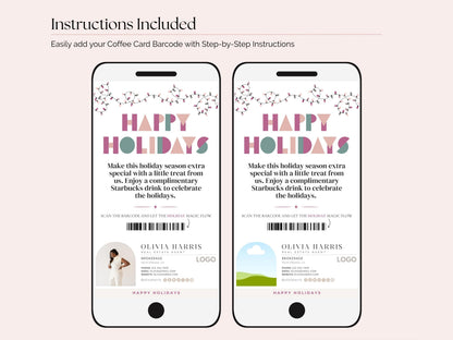 Happy Holidays Textable Coffee Card