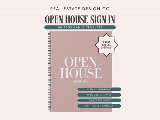 Open House Sign-In Book Template