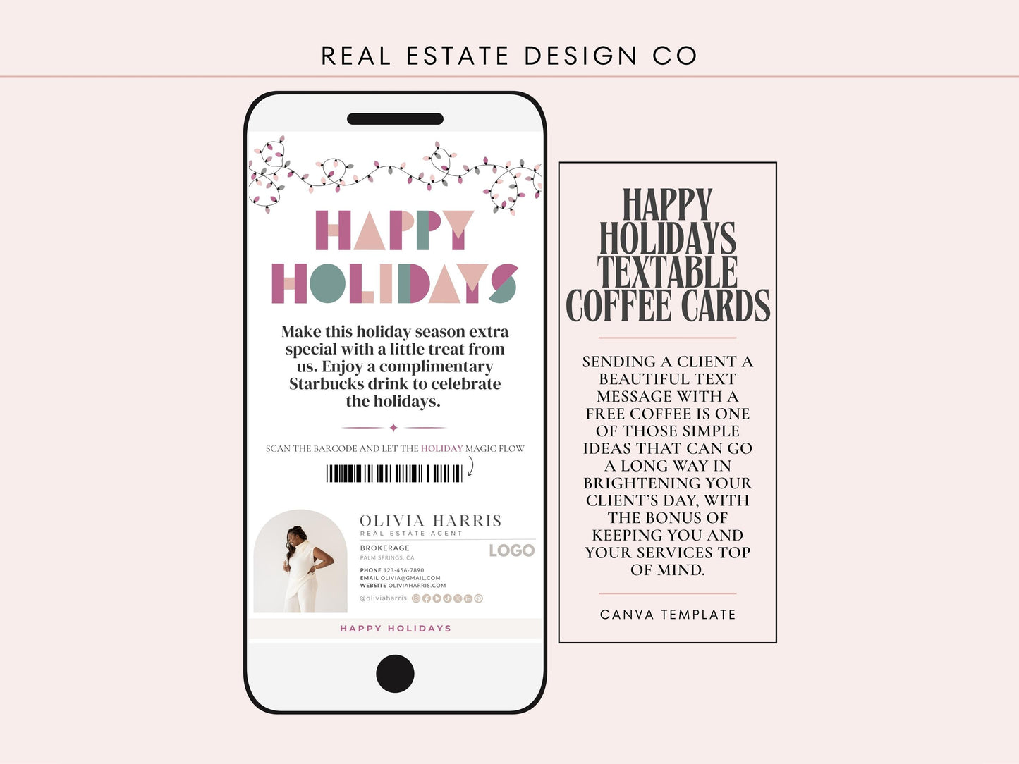Happy Holidays Textable Coffee Card