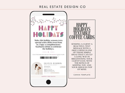 Happy Holidays Textable Coffee Card