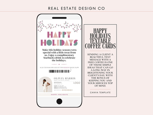 Happy Holidays Textable Coffee Card