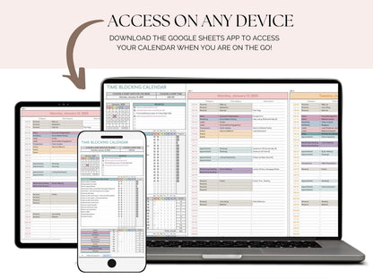 Time Blocking Digital Planner