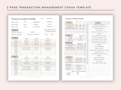 Transaction Management Checklist